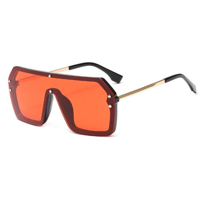 Oversize Sunglasses Fashion Style Square Sun Glasses  One Pieces Mirror Lens UV400 Women Men Brands