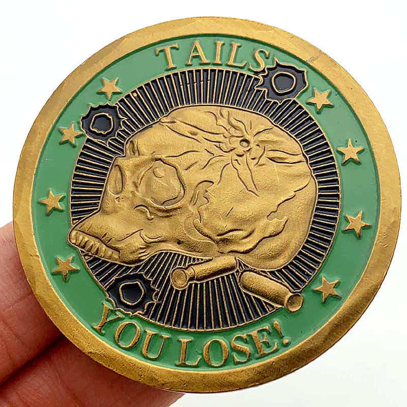 Skull Helmet Commemorative Coin Sniper Custom Coin Lucky Gold-Plated Commemorative Coin