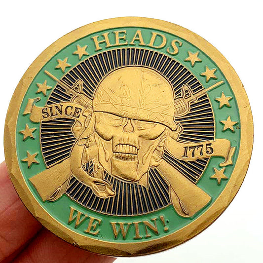 Skull Helmet Commemorative Coin Sniper Custom Coin Lucky Gold-Plated Commemorative Coin