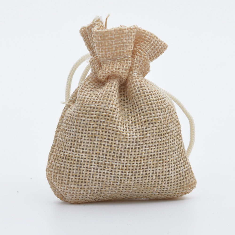 Manufacturers Wholesale Drawstring Linen Bag Mini Rope Linen Jewelry Packaging Gift Bag Bundle Mouth Small Cloth Bag