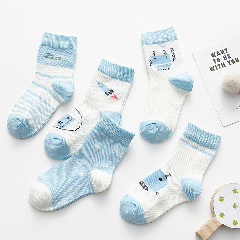 Cotton breathable male and female baby socks