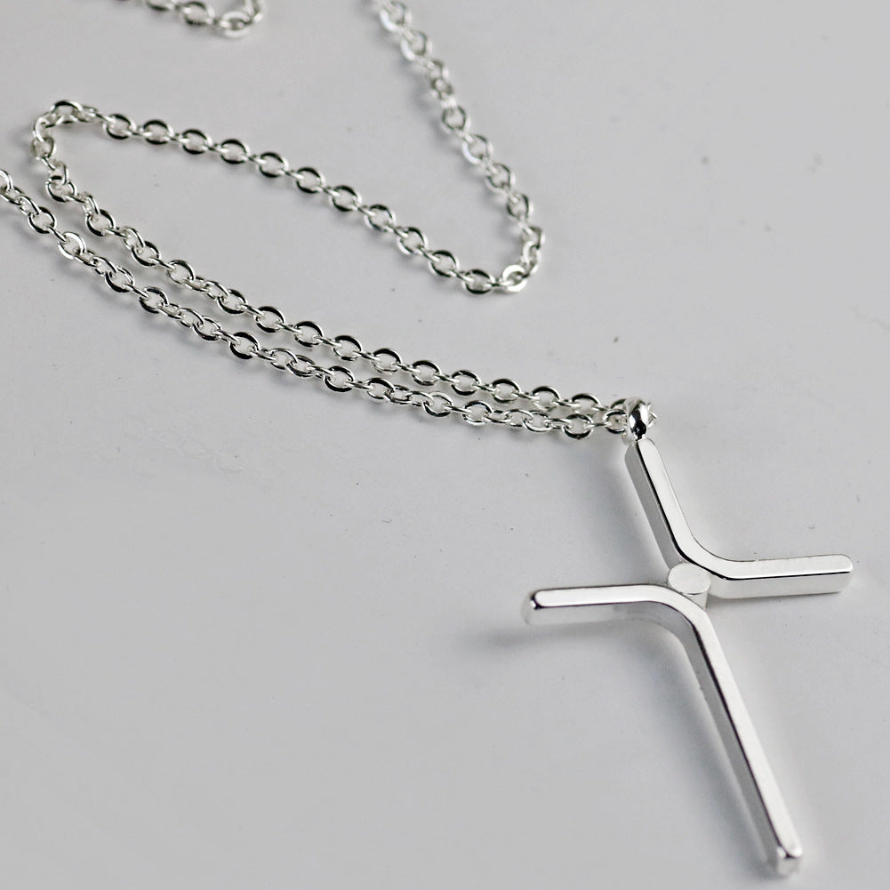 Cross Pendant New Simple Necklace Titanium Steel Plating