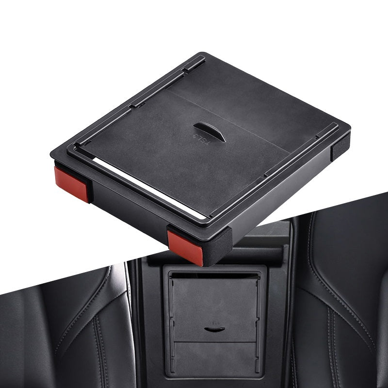 Car seat central storage box