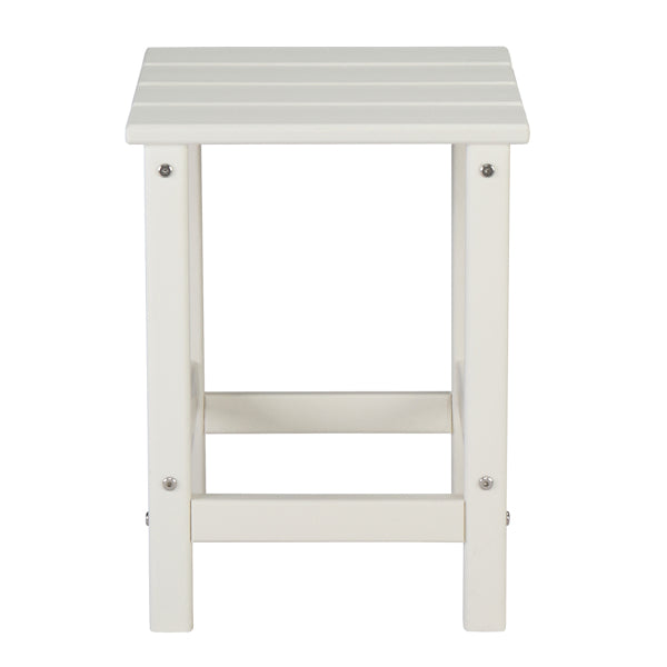 36*36*47cm Single Layer Square HDPE Side Table White