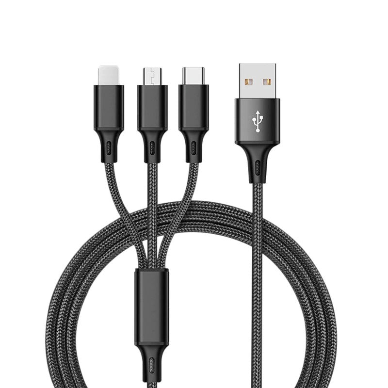 3 In 1 USB Cable For 'IPhone XS Max XR X 8 7 Charger Micro USB Cable For Android USB