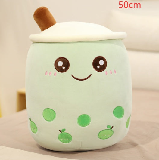 Cute Fruit Drink Plush Stuffed Soft Strawberry Milk Tea Plush Boba Tea Cup Toy Bubble Tea Pillow Cushion Kids Gift