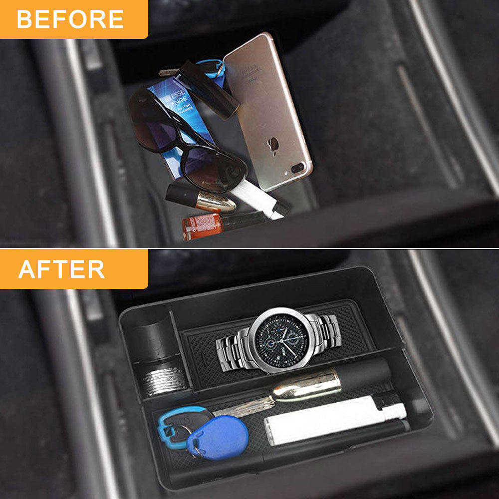 Car seat central storage box