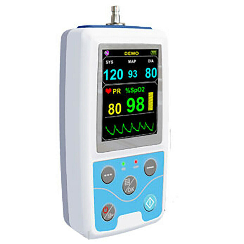 CONTEC PM50 24 Hours Ambulatory Blood Pressure Monitor SPO2 Probe Pulse Rate NIBP Recorder Software USB Data Store