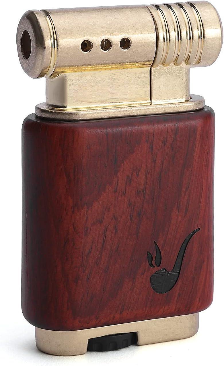 Pipe Lighter Soft Flame Refillable Gas Wooden Case Fire Starter Cigarette Candle Lighter For Men Women Gift