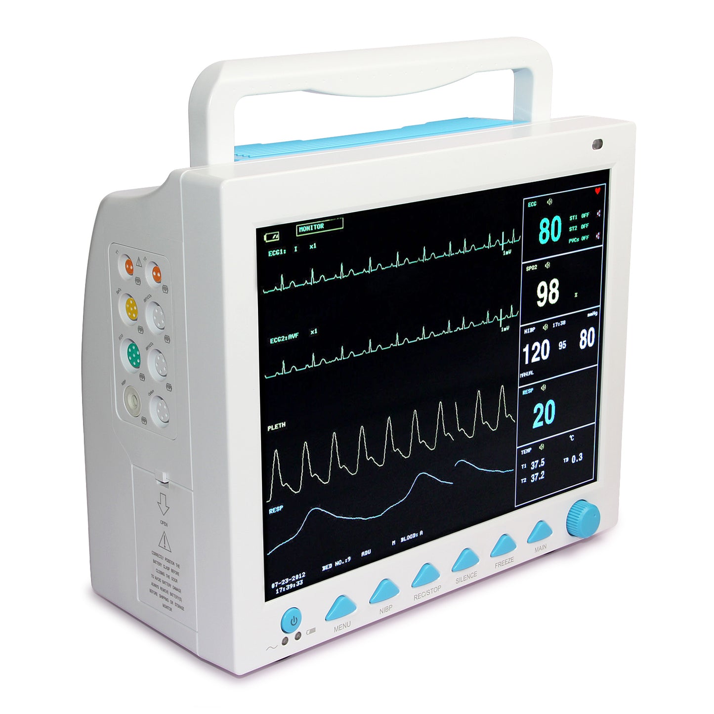 12.1 Inch  ICU CCU 6 Parameters Patient Monitor,ECG,NIBP,SPO2,PR,RESP,TEMP CMS8000