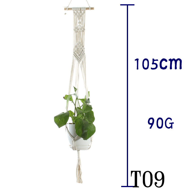 Flower Pot Net Bag Beige Cotton Rope Indoor Plant Hanger Hanging Basket Sling