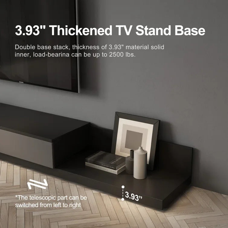 Luxury Lightweight Minimalist TV Stand with Open Storage Shelves, Cabinets and Drawers, Entertainment Center