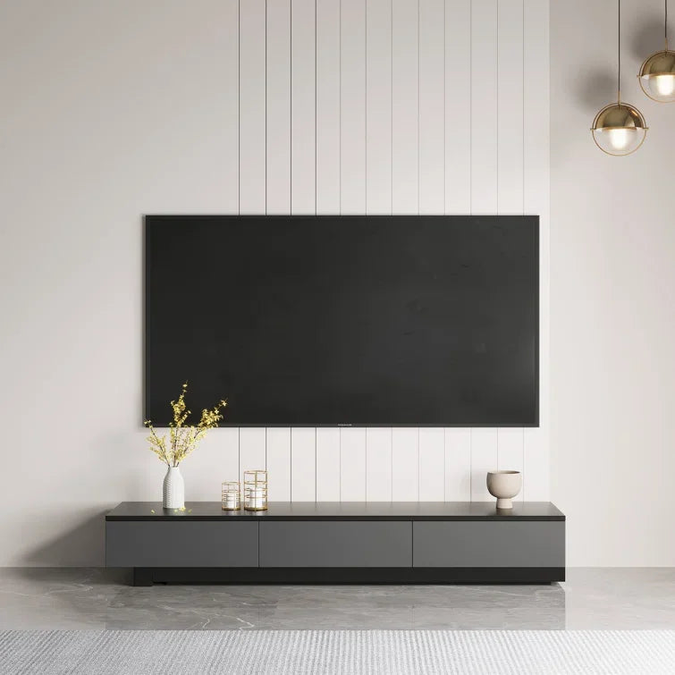 Luxury Lightweight Minimalist TV Stand with Open Storage Shelves, Cabinets and Drawers, Entertainment Center