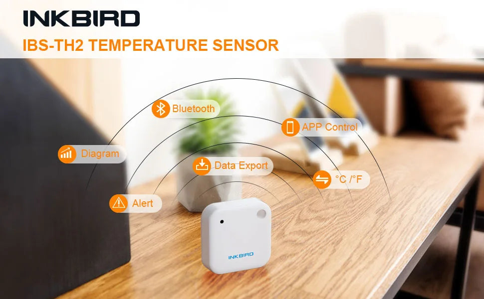 INKBIRD IBS-TH2 Bluetooth-compatible Temperature & Humidity Sensor Smart Home Tool Wireless Data Logger Thermometer&Ｈygrometer