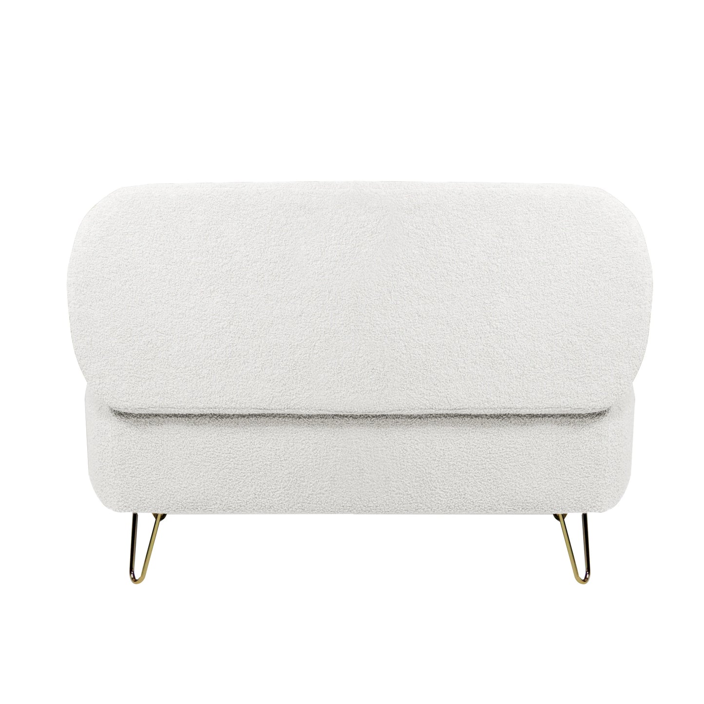 Storage Ottoman Bench for End of Bed Gold Legs Modern Faux Fur Entryway Bench Upholstered Padded for Living Room Bedroom 5Colors