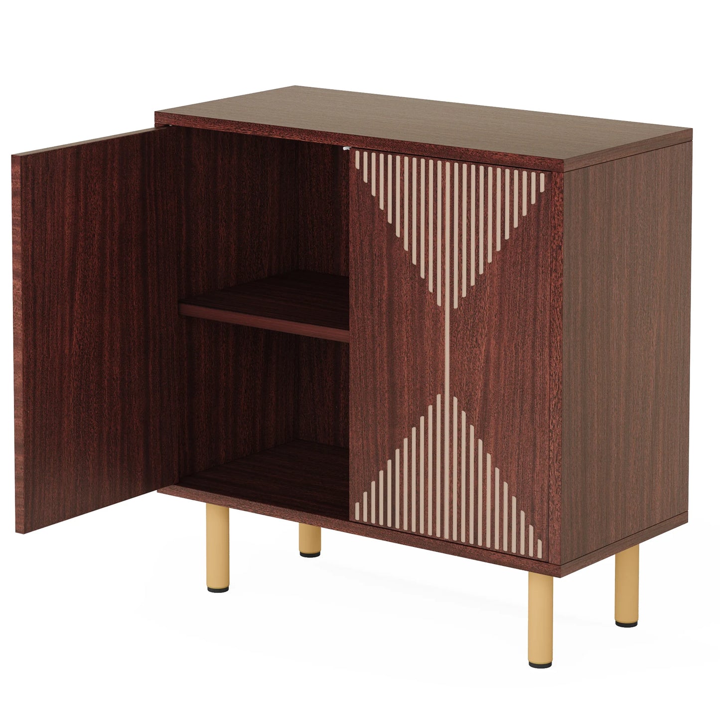 Tribesigns Modern Natural Storage Cabinet, Freestanding Floor Cabinet, 59 inches Sideboard, Wood Buffet Cabinet