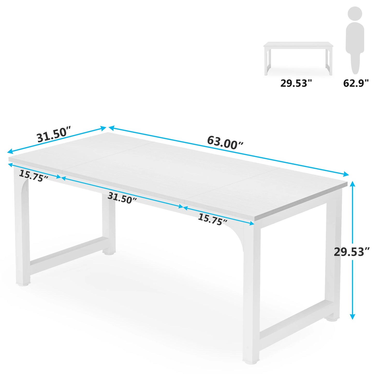 Tribesigns Large Office Desk Computer Table Study Writing Desk Workstation for Home Office Modern Computer Desk