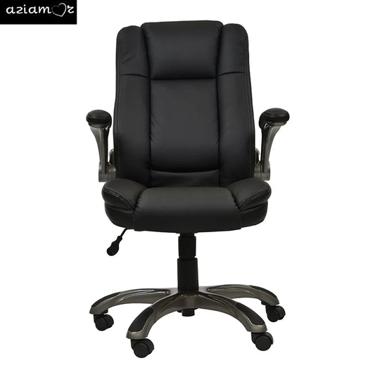 Techni Mobili Medium Back Executive Office Chair with Flip-up Arms, Black  On-Site