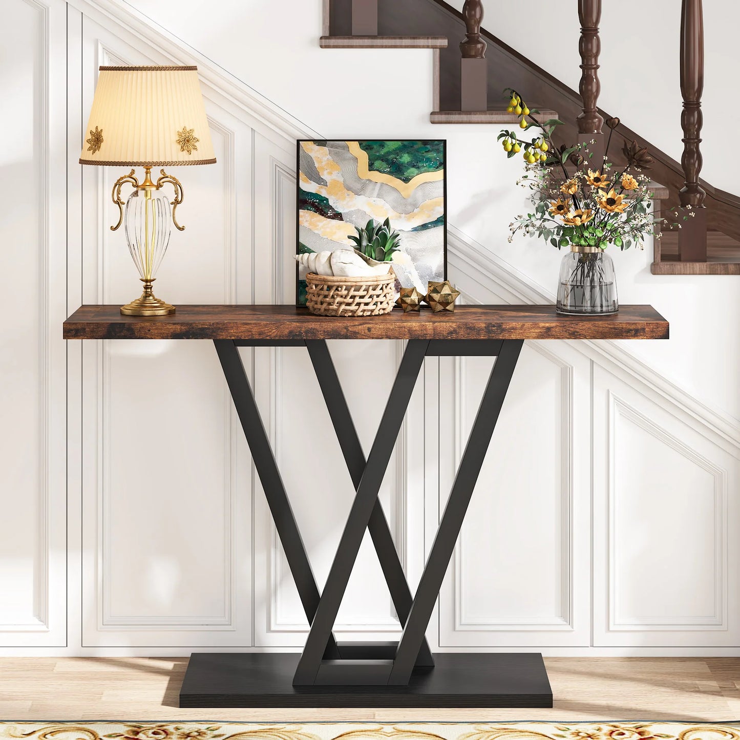 Tribesigns 43 Inch Console Table Industrial Entryway Hallway Table  Living Room Furniture