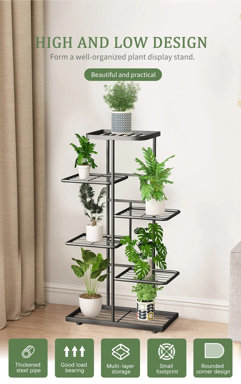 Plant Stand Flower Stand 4/6/8 Tier Flower Pot Shelf Balcony Indoor Multi-layer Storage Rack Succulent Plant Flower Rack