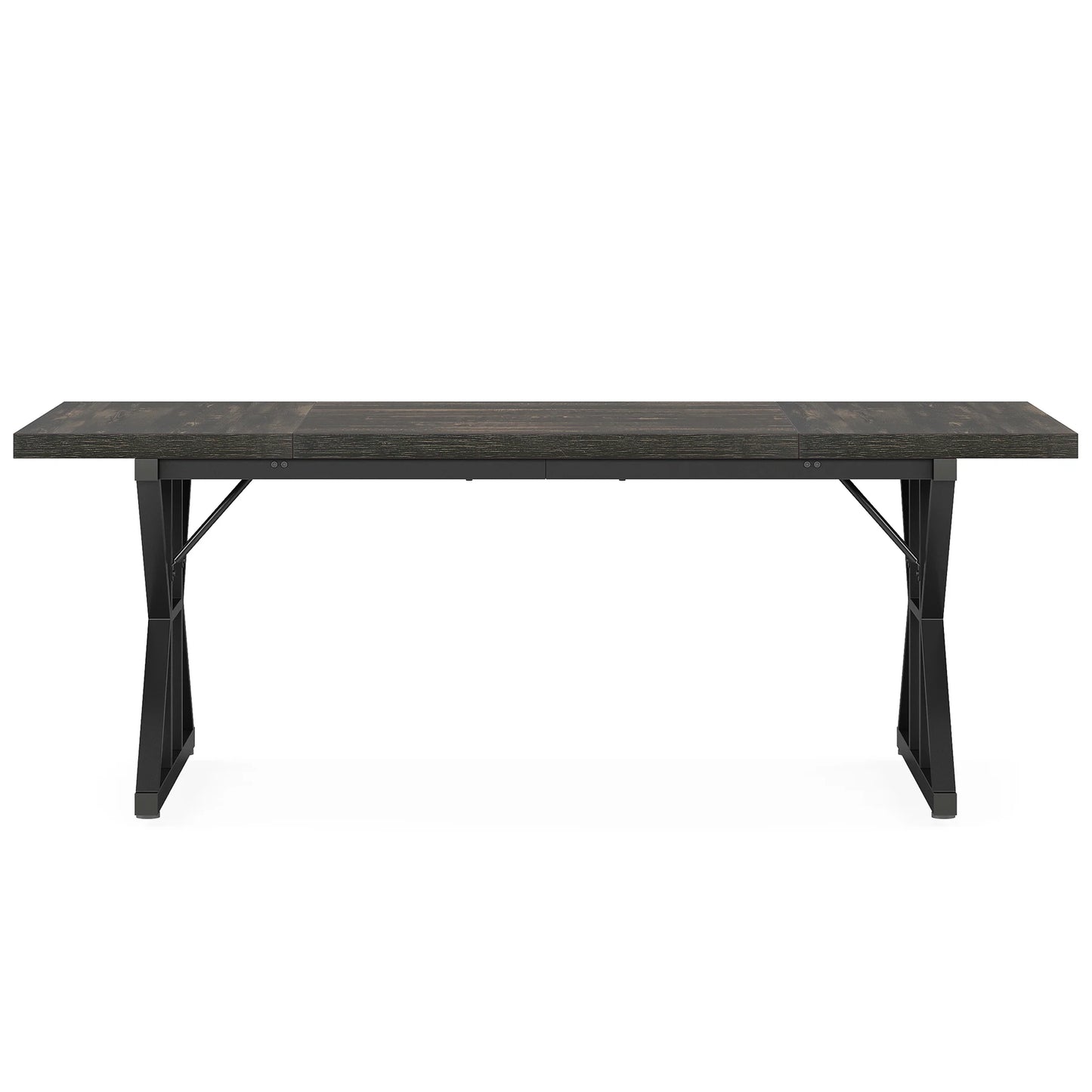 Tribesigns Dining Table for 6 People, 70.8-Inch Rectangular Wood Dining Table, Rustic Kitchen Table with Heavy Duty Metal Legs