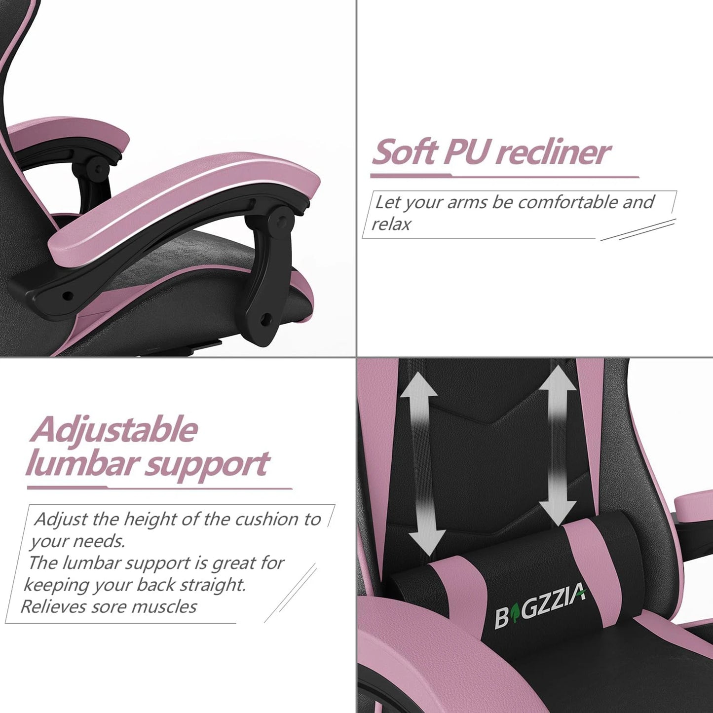 Gaming Chair Office Chair Ergonomic PU Leather Computer Desk Chair with Headrest and Lumbar Support Game Chairs Racing Chair