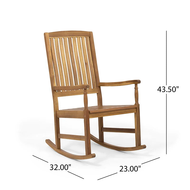 Arcadia Outdoor Wood Rocking Accent, 23 "W x 32 "D x 43.5 "H, Teak