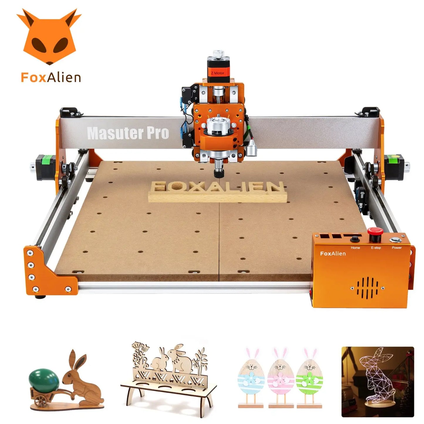 FoxAlien CNC Router Machine Masuter Pro, All Metal Frame Z-axis Linear Rails Drive for Wood Aluminum Carving Cutting Milling