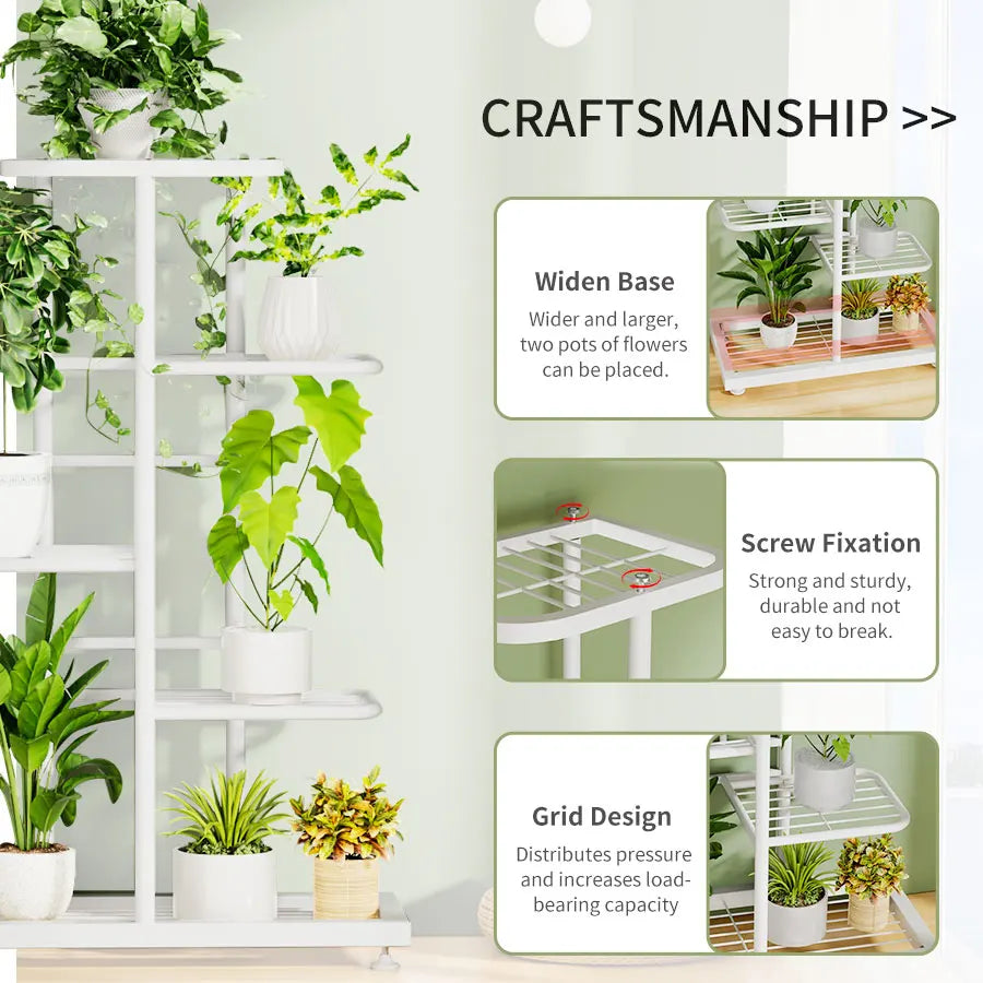 Plant Stand Flower Stand 4/6/8 Tier Flower Pot Shelf Balcony Indoor Multi-layer Storage Rack Succulent Plant Flower Rack