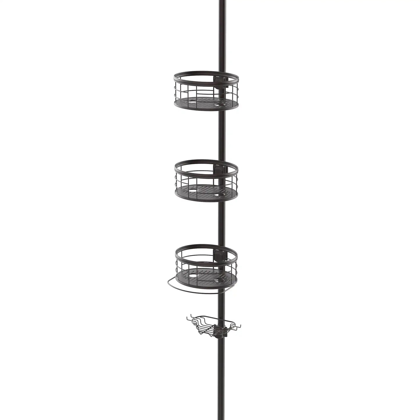 Rust-Resistant Tension Pole Shower Caddy, 3 Shelves, Oil Rubbed Bronze Finish