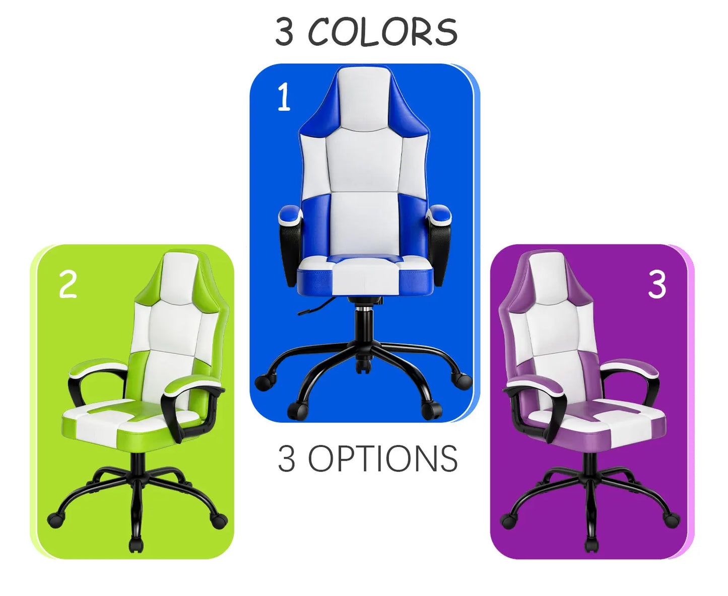 Gaming Chair, Video Game Chairs Breathable PU Leather, Comfortable Swivel Seat Height Adjustable Computer Chair