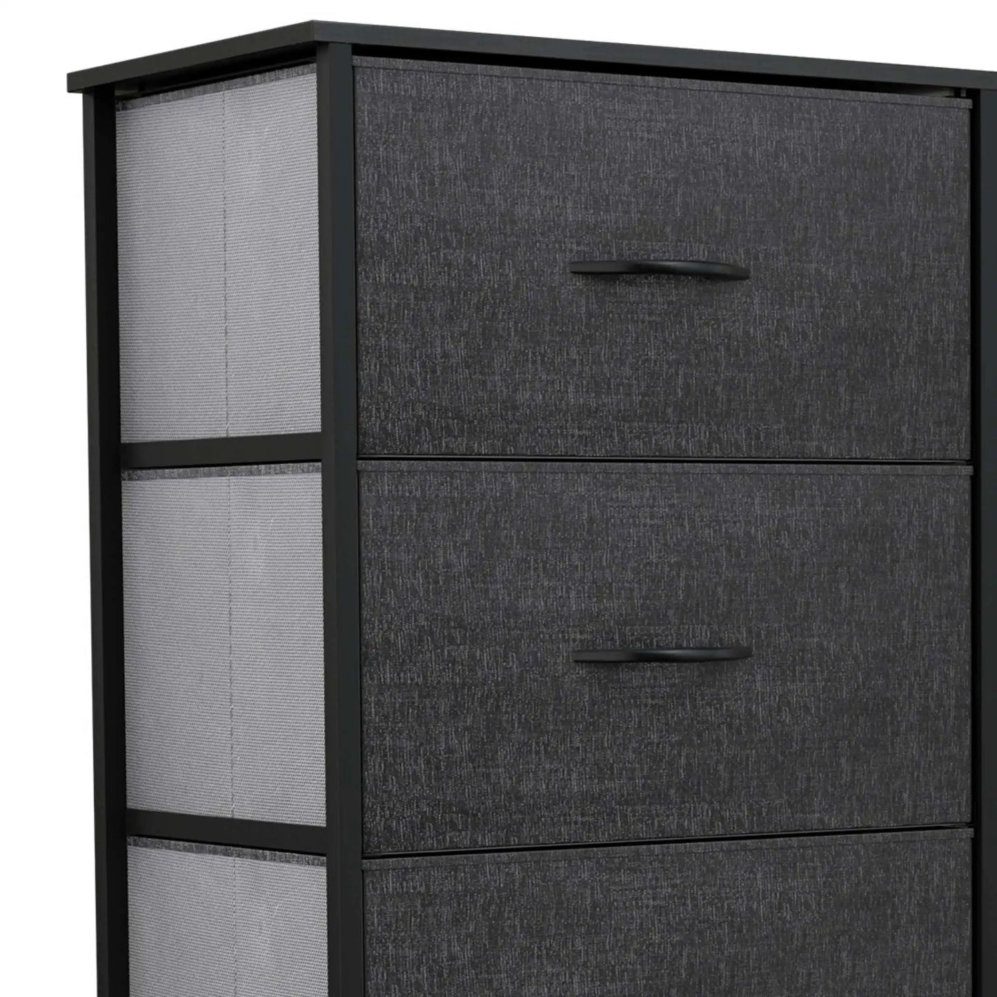 4 Drawers Dresser Black Shelf Organizer Bedroom Bedside Storage Tower