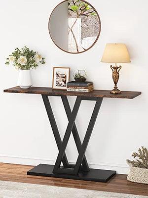 Tribesigns 43 Inch Console Table Industrial Entryway Hallway Table  Living Room Furniture