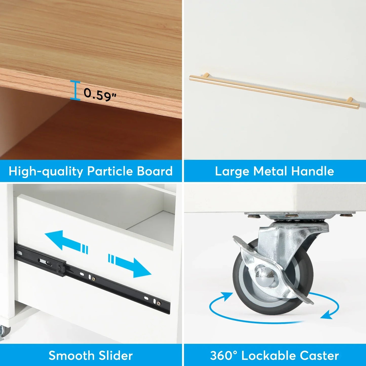 Tribesigns 2-Drawer File Cabinet Mobile Lateral Filing Cabinet for A4/Letter Size, Office File Storage Cabinet, Printer Stand