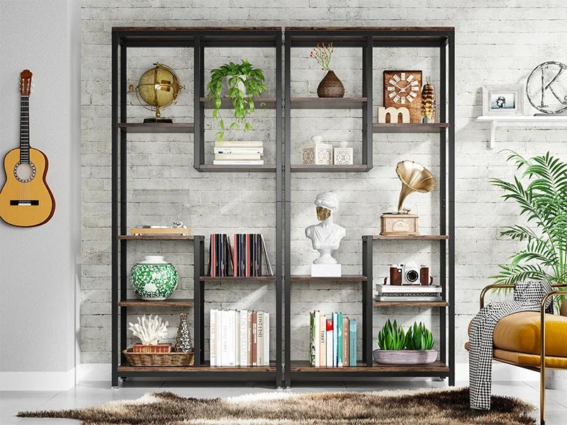 Tribesigns 6-Tier Tall Bookshelf Bookcase, Industrial 8-Shelf Open Bookcase Storage Display Book Shelves