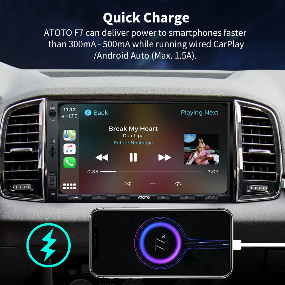 ATOTO 7 Inch Car Touch Screen 2din Car Radio Android Auto Wireless CarPlay Double DIN Linux USB Universal Car Stereo Bluetooth