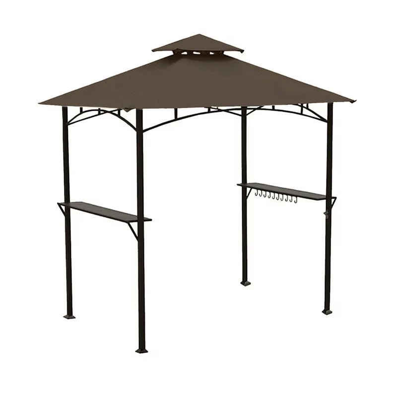 8x5ft BBQ Gazebo Replacement Canopy Double Layered Canopy, Barbecue Pavilion Ceiling