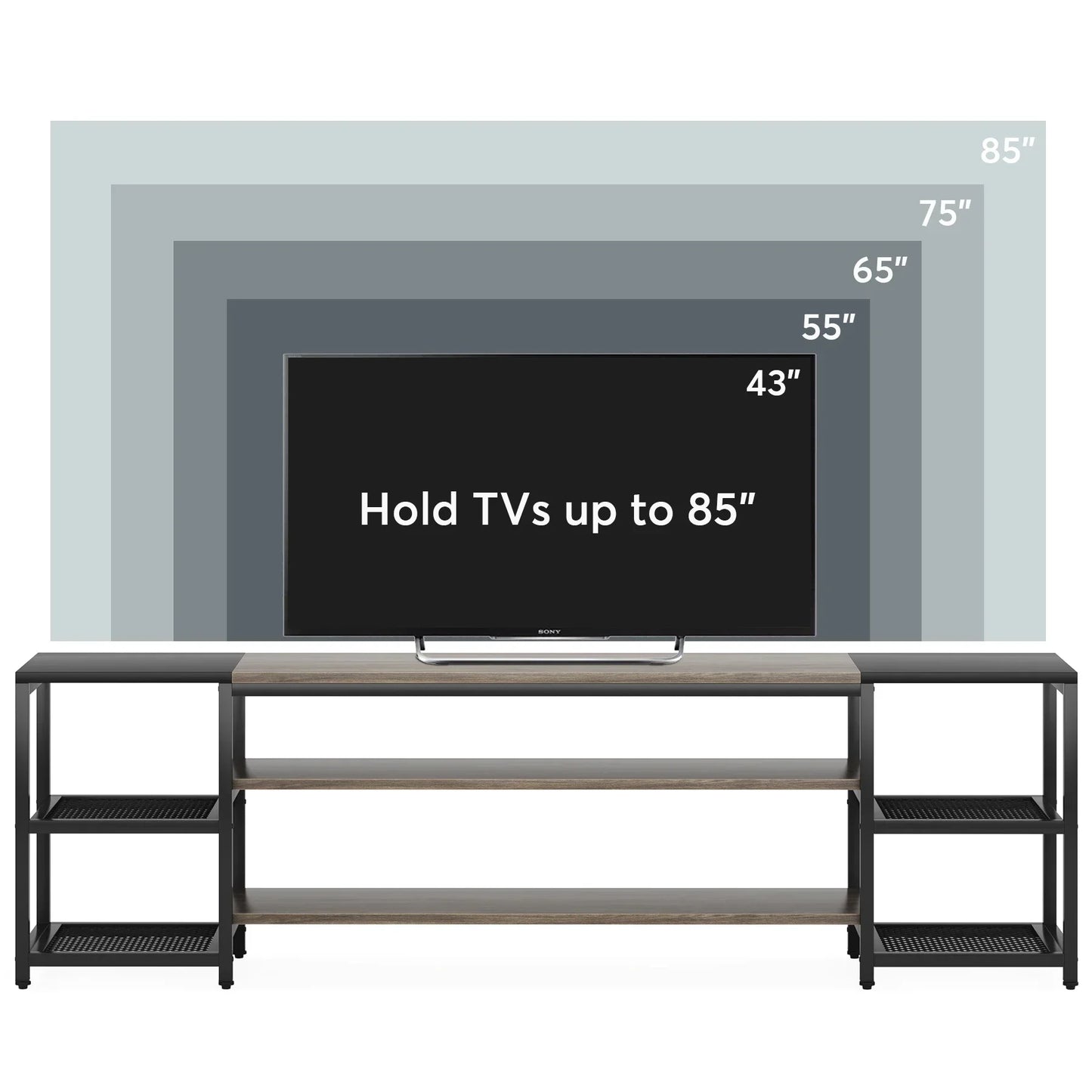 Tribesigns 78 Inch TV Stand for TVs up to 85 Inch, Media Entertainment Center Console Table,  3-Tier TV Console Table