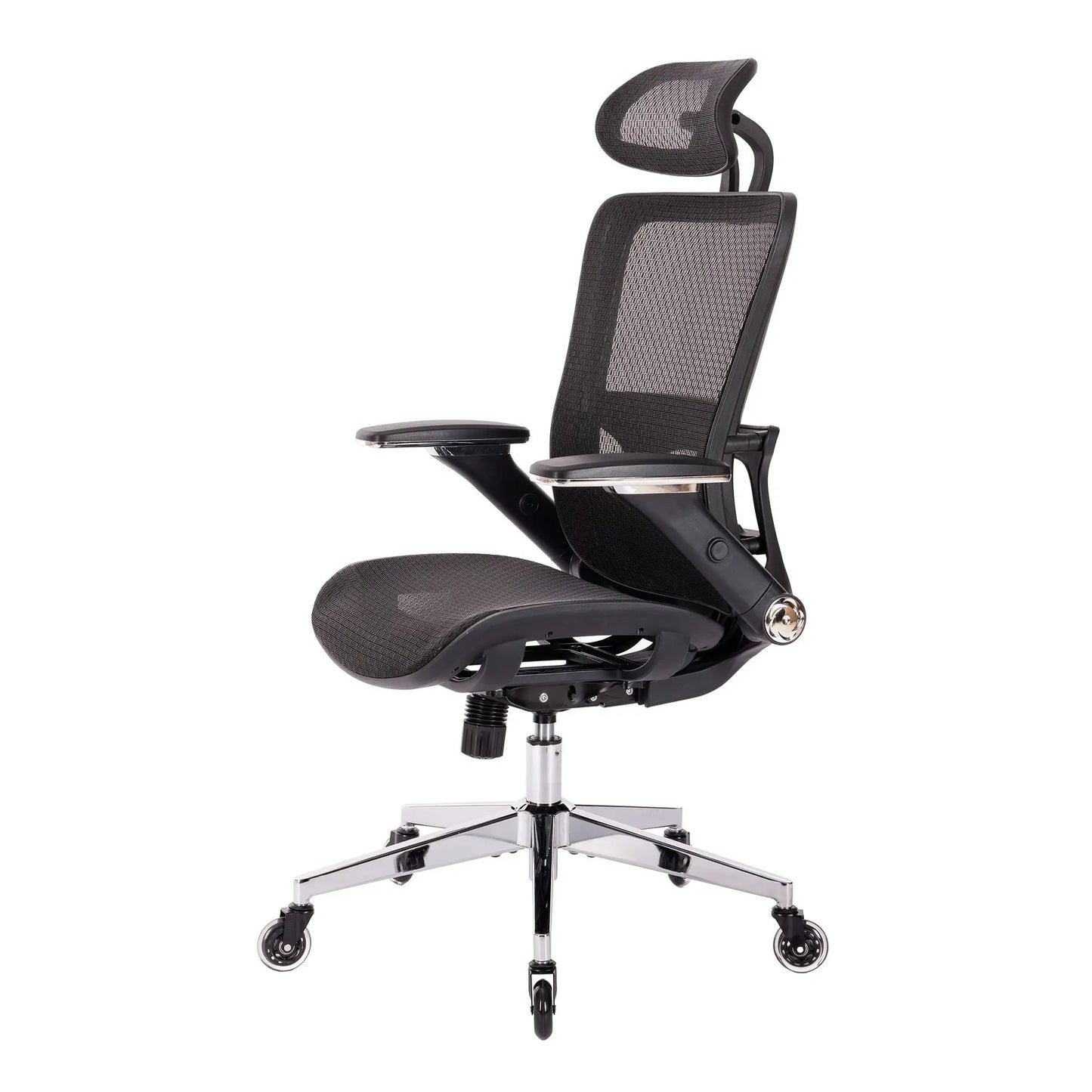 Ergonomic Mesh Office Chair, High Back - Adjustable Headrest with Flip-Up Arms, Lumbar Support and blade Wheels