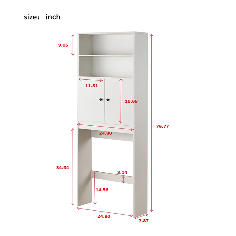 Over The Toilet Storage Cabinet, Over Toilet with 2 Barn Door & Paper Holder Stand,Home Space-Saving for Bathroom,Restroom