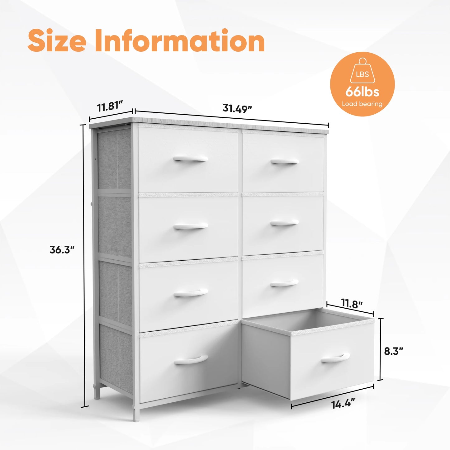 JHK Children's Wardrobe For Bedroom With 8 Fabric Drawers Storage Cabinet Steel Frame Assembly Closet For Clothes Home Furniture