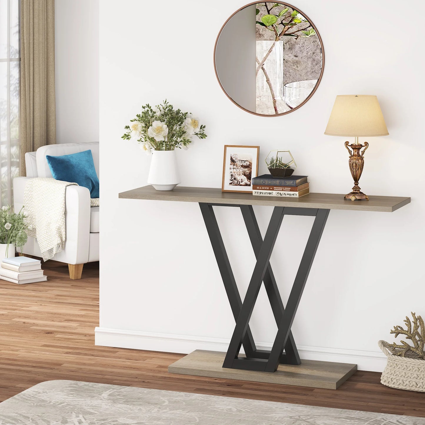 Tribesigns 43 Inch Console Table Industrial Entryway Hallway Table  Living Room Furniture