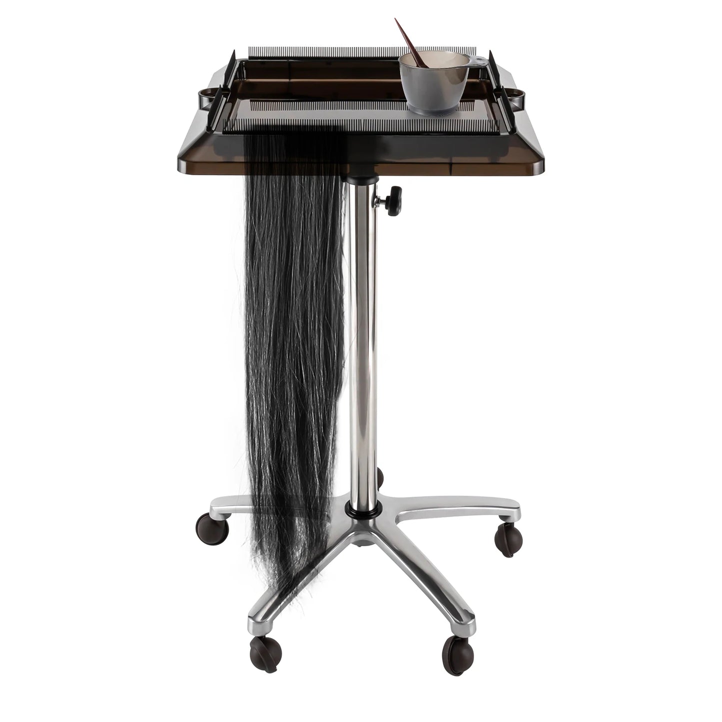 Adjustable Height Salon Tray Cart with Wheels Salon Rolling Tray Removable Hair Extension Tool Tray for Hairdressers Barber Tool