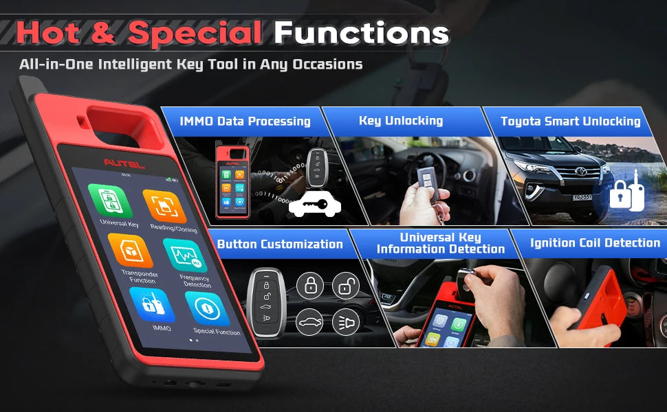 Autel MaxiIM KM100 Key Fob Programming Immobilizer Tool 2PCS Autel IKEY for 60s Key Generation OBD IMMO Key Learning on 99% Car