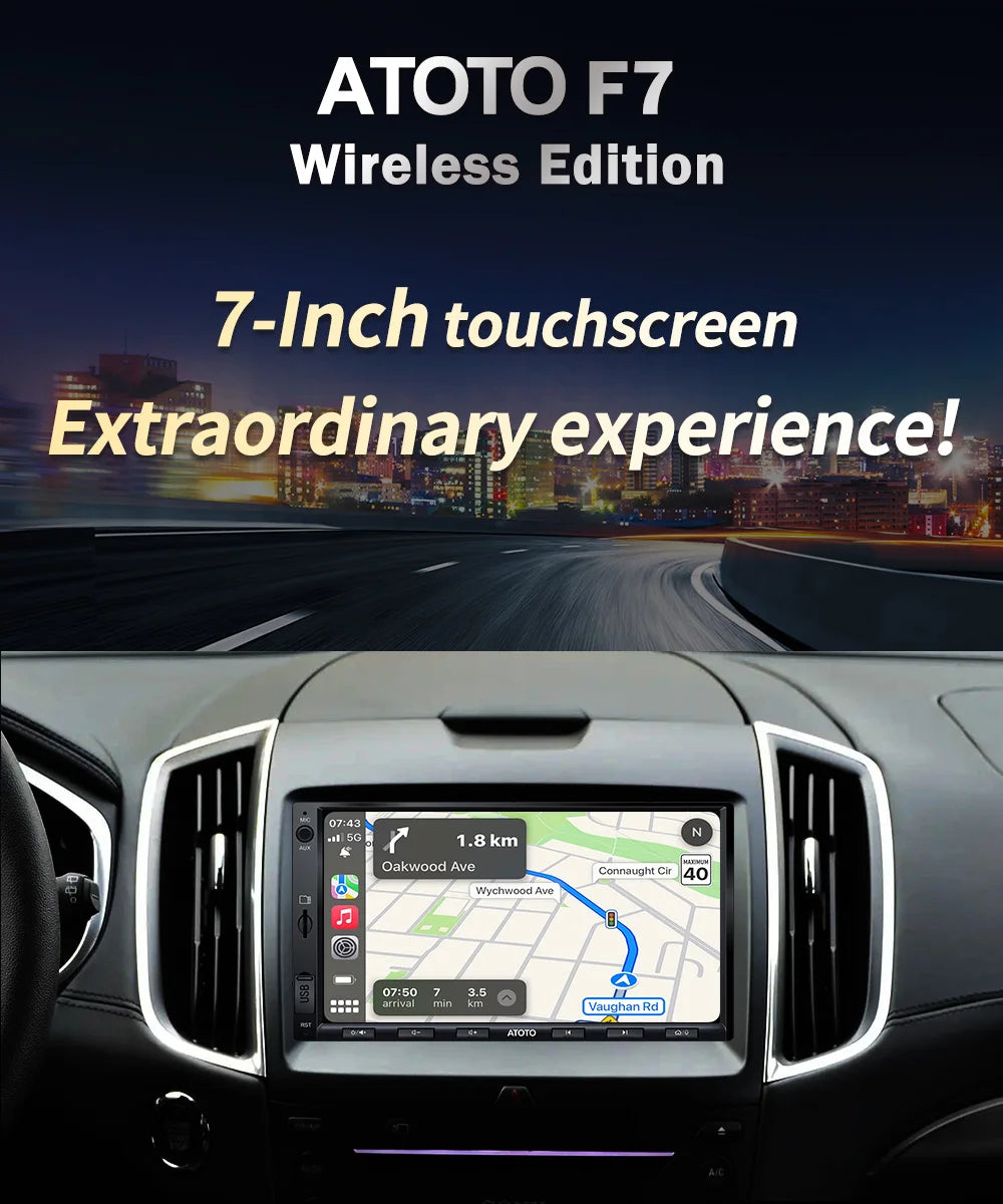 ATOTO 7 Inch Car Touch Screen 2din Car Radio Android Auto Wireless CarPlay Double DIN Linux USB Universal Car Stereo Bluetooth