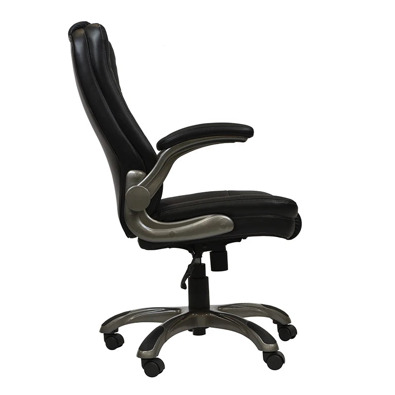 Techni Mobili Medium Back Executive Office Chair with Flip-up Arms, Black  On-Site