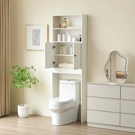 Over The Toilet Storage Cabinet, Over Toilet with 2 Barn Door & Paper Holder Stand,Home Space-Saving for Bathroom,Restroom