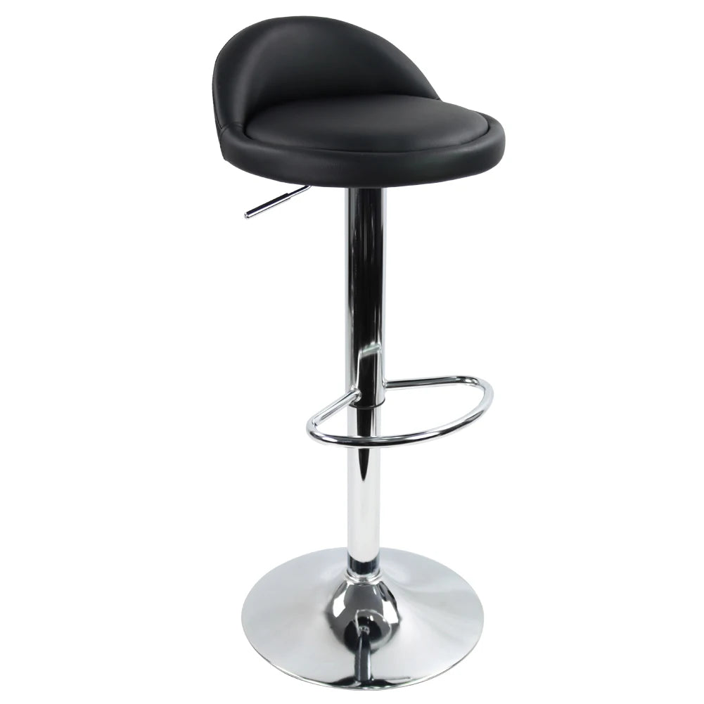 KKTONER PU Leather Round Bar Stool with Back Rest Height Adjustable Swivel Pub Chair Home Kitchen Bar stools