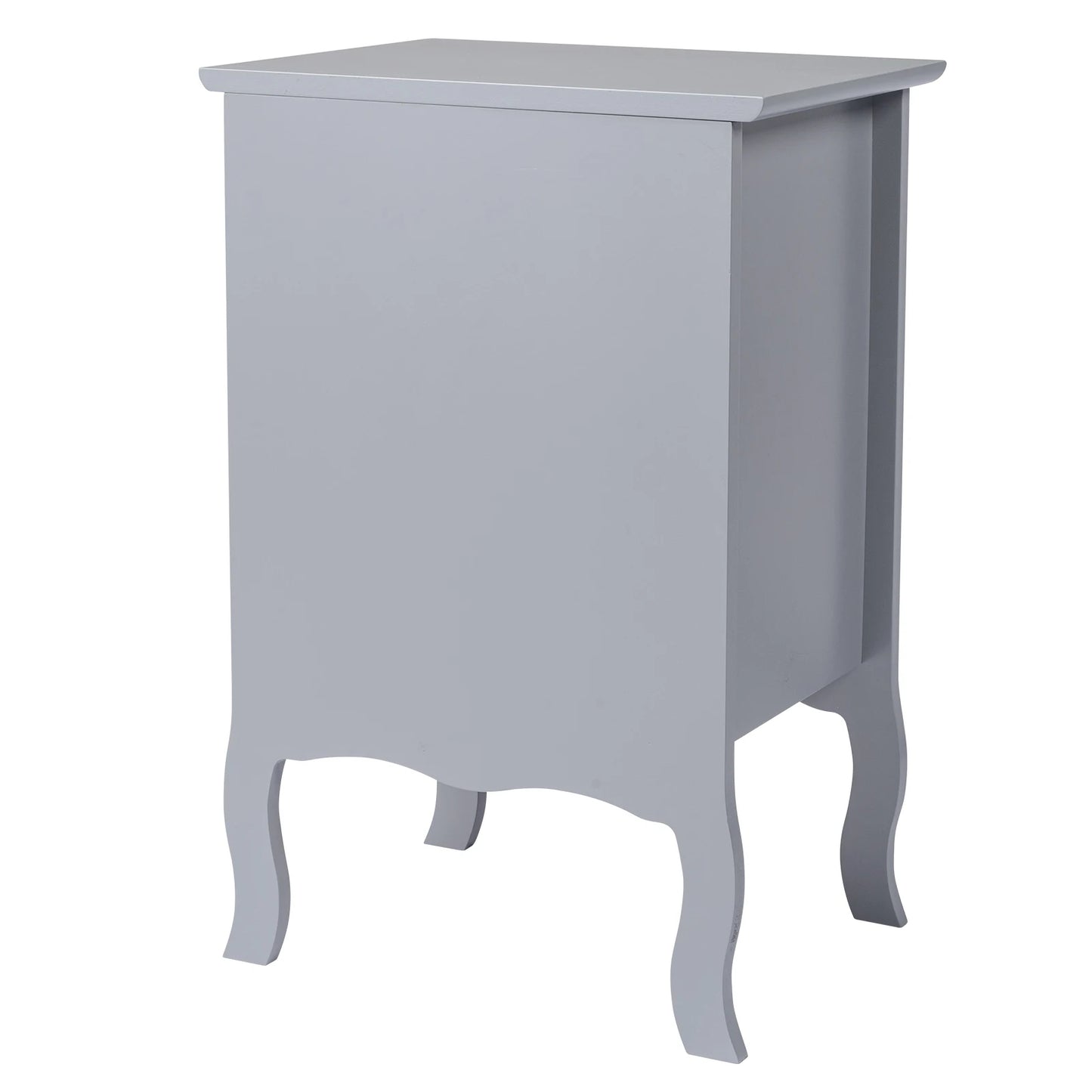 2pcs Country Style Nightstand 2-Tier Night Tables Large Size Bedside Table End Table White/Grey/Brown[US-W]