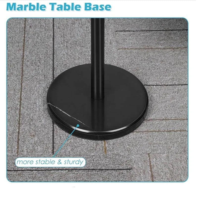 Black Drink Tables for Small Spaces Pedestal Side Table with Marble Base Small Round Side Table Black Coffee Table for Sofa